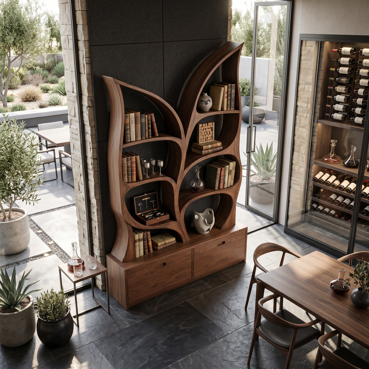 Modern Display Bookshelf For Quiet Reading Room