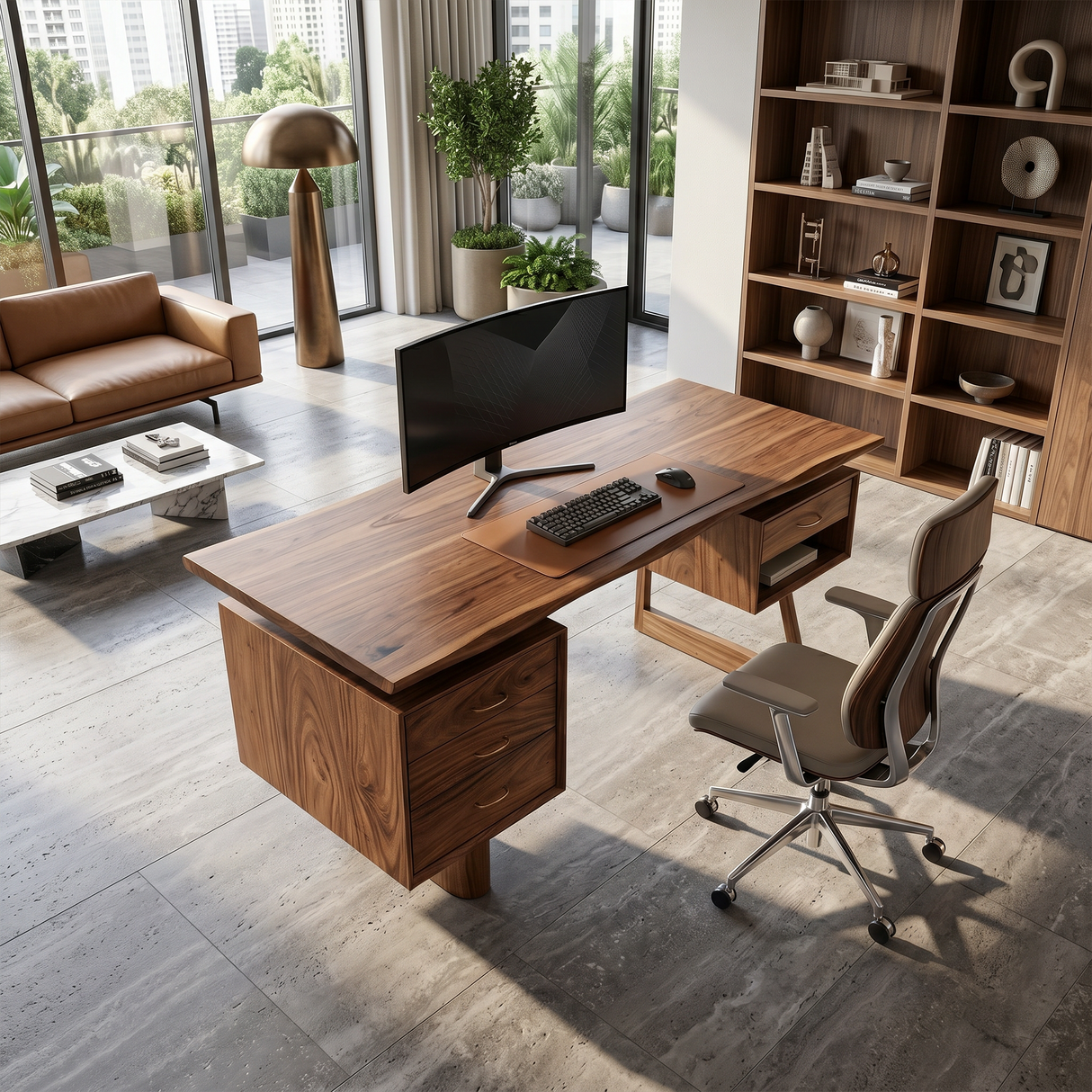 Minimalist Executive Desk Home Workspace