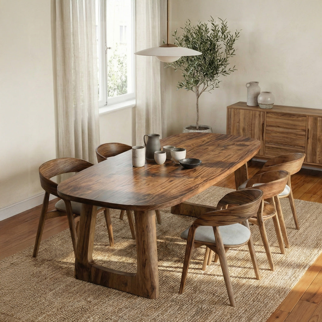 Organic Contemporary Dining Table With Sculptural Elegance For Dining Room