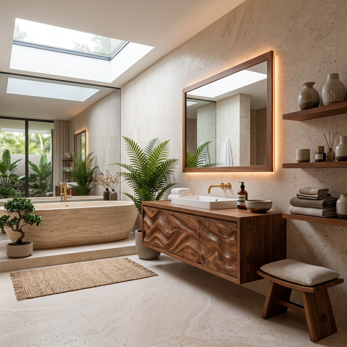 Minimalist Wooden Floating Bathroom Vanity For Primary Bathroom