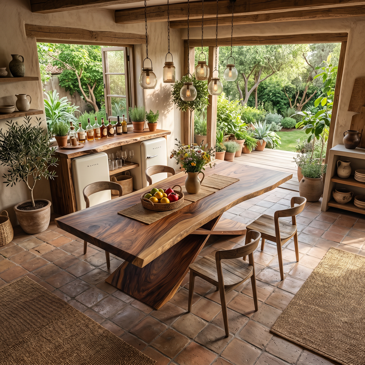 Minimalist Freeform Dining Table For Small Dining Space