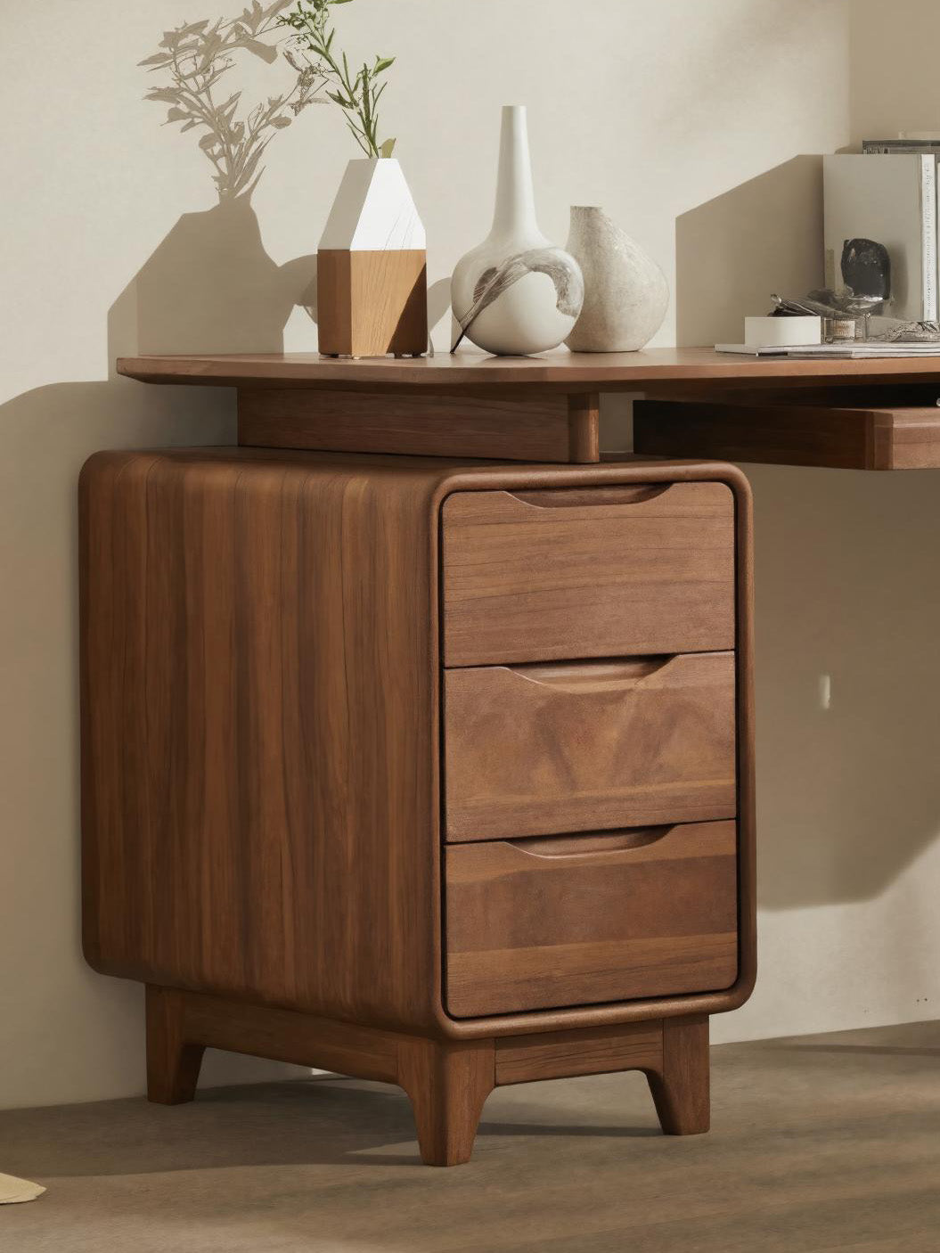 Minimalist Writing Desk With Drawers For Home Office