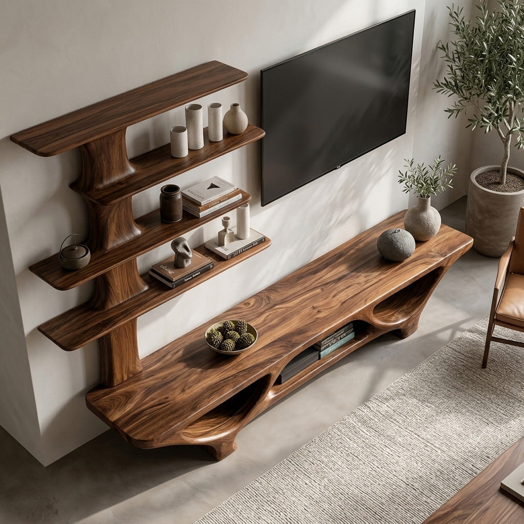 Organic Modern Tree Shape TV Stand For Living Room