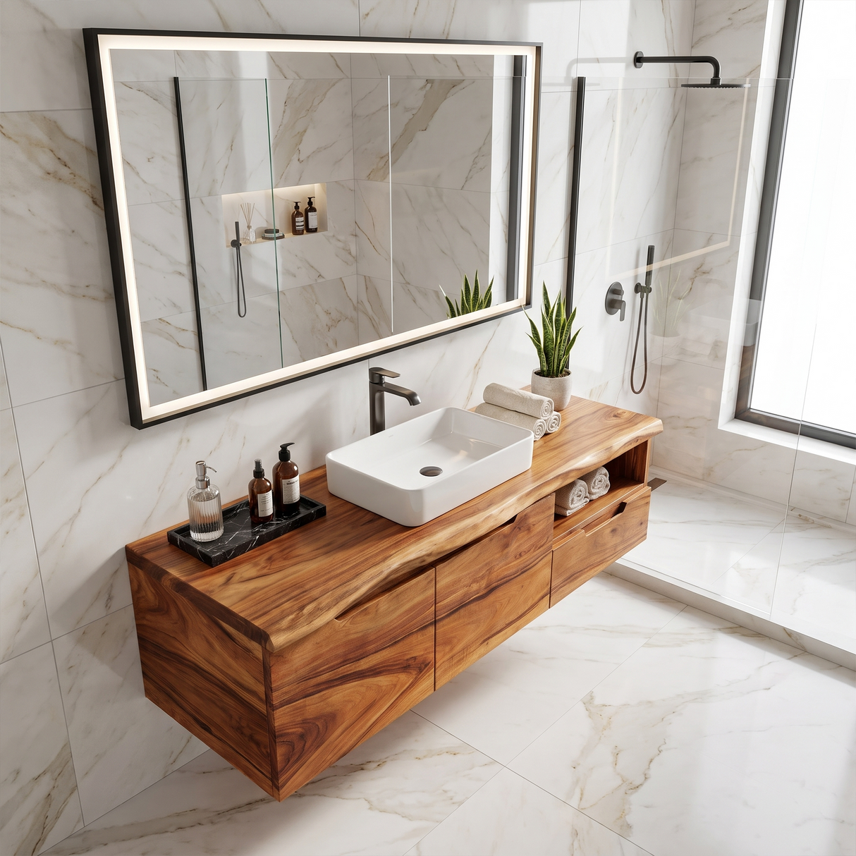 Luxury Wood Bathroom Vanity Coastal Beach House