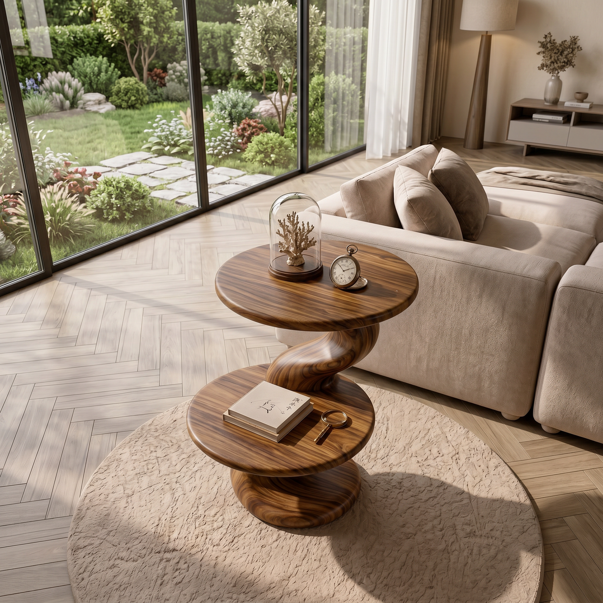 Contemporary Two Tier Side Table Modern Lounge