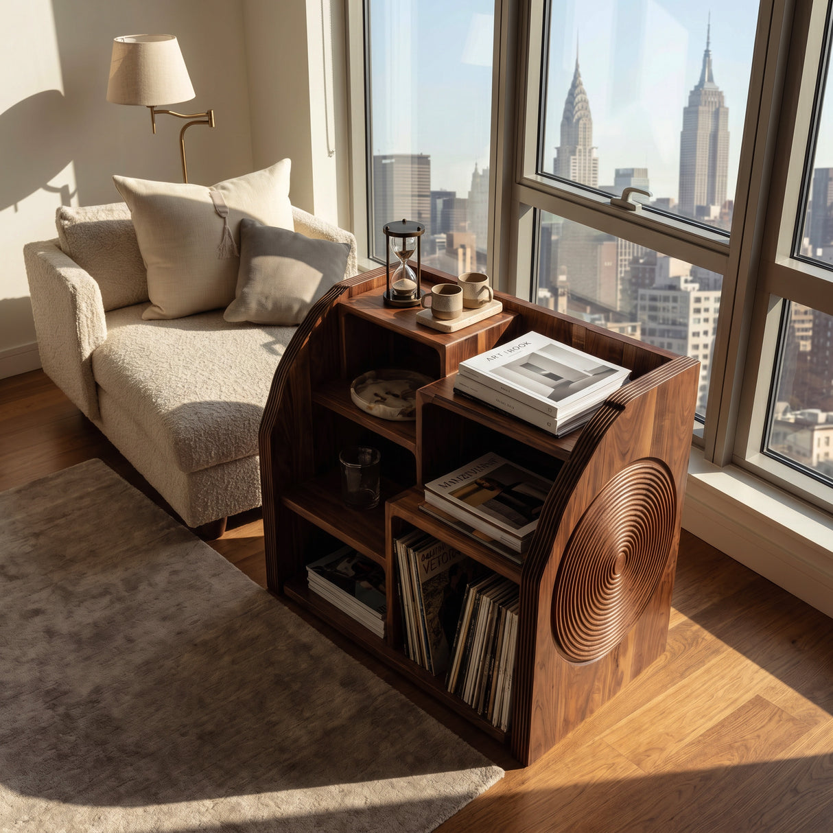 Modern Wooden Magazine Rack For Home Reading Corner