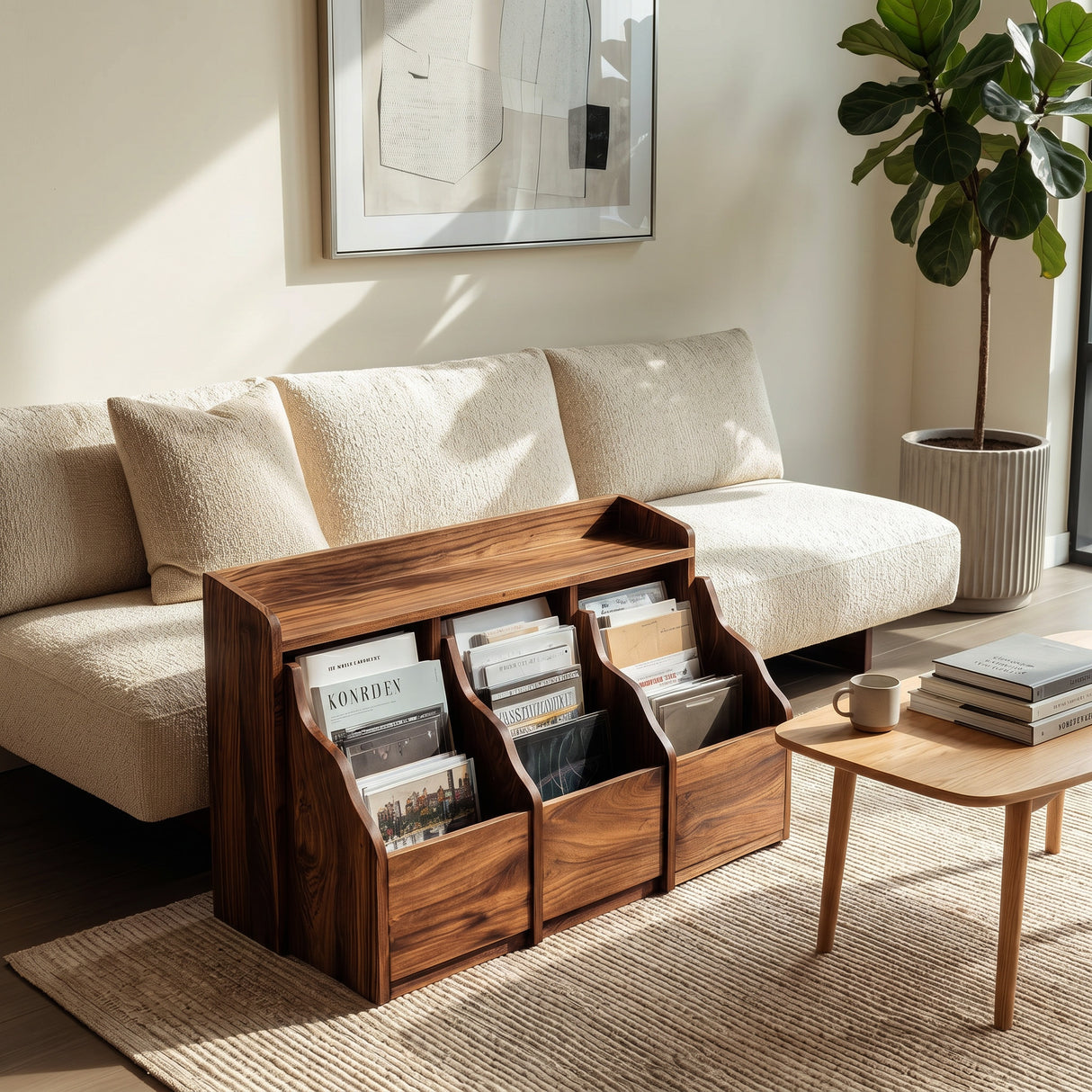 Modern Classic Wooden Magazine Rack For Home Decor