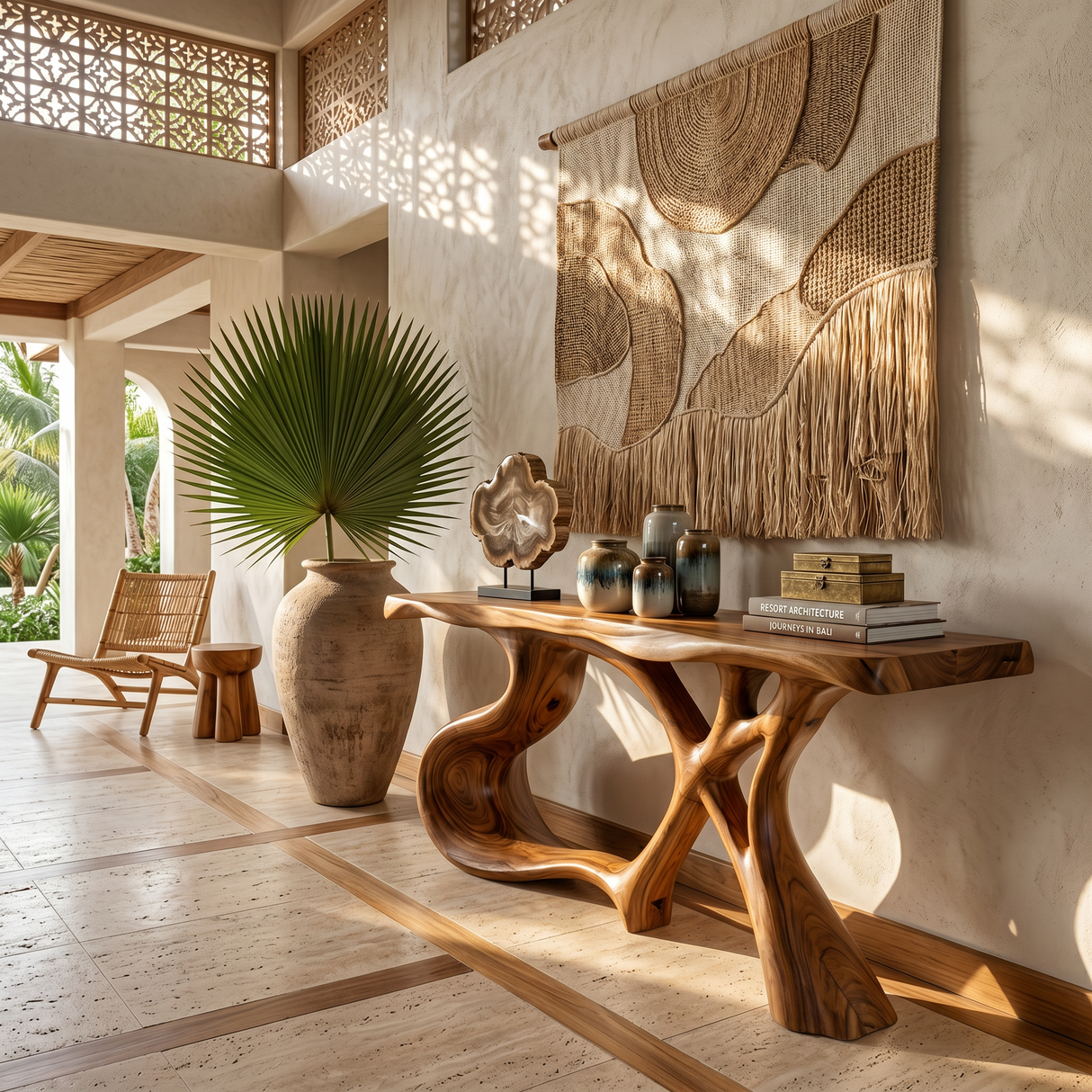 Organic Root Base Console Table Luxury Living Room