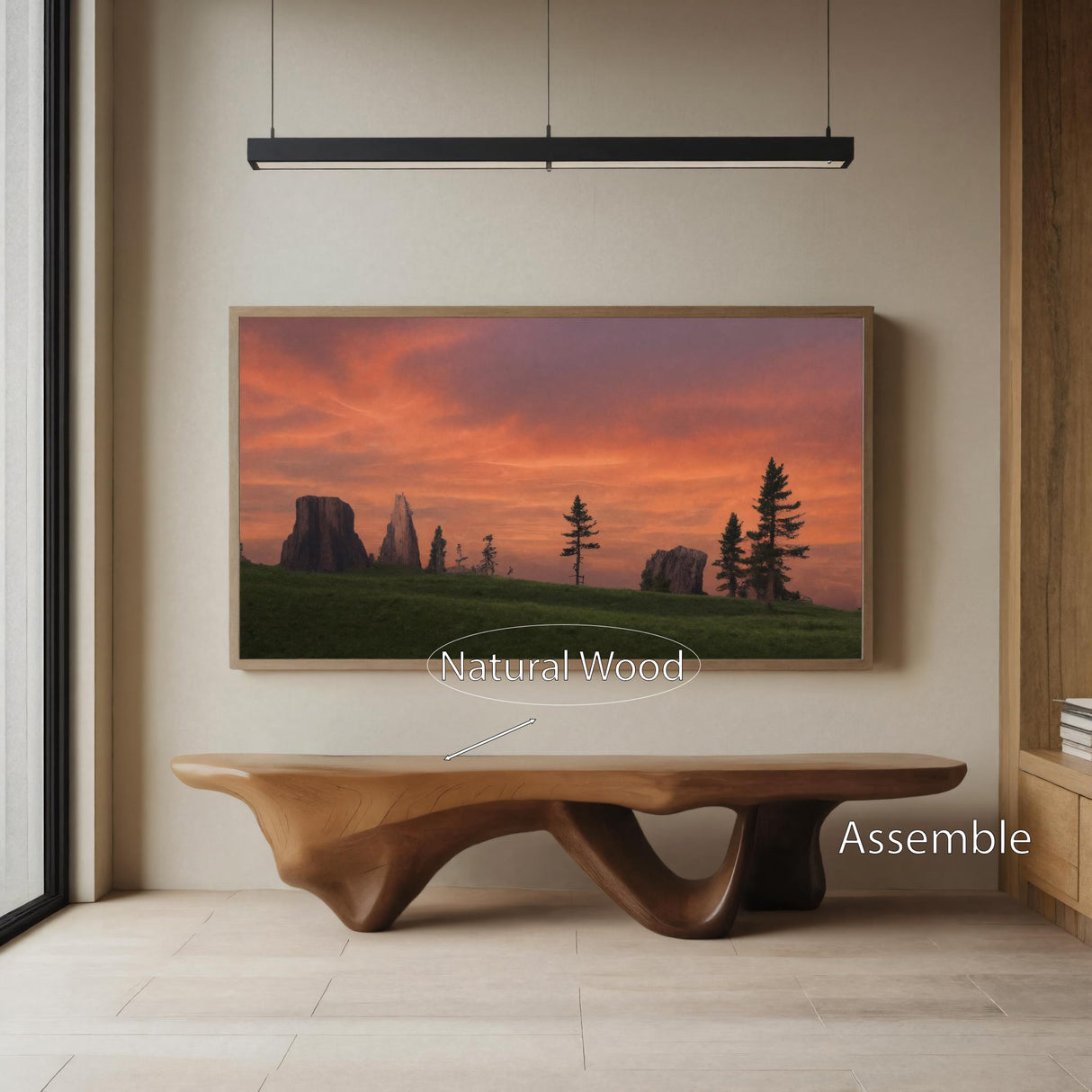 Modern Sculptural Bench With Flowing Design For Living Room