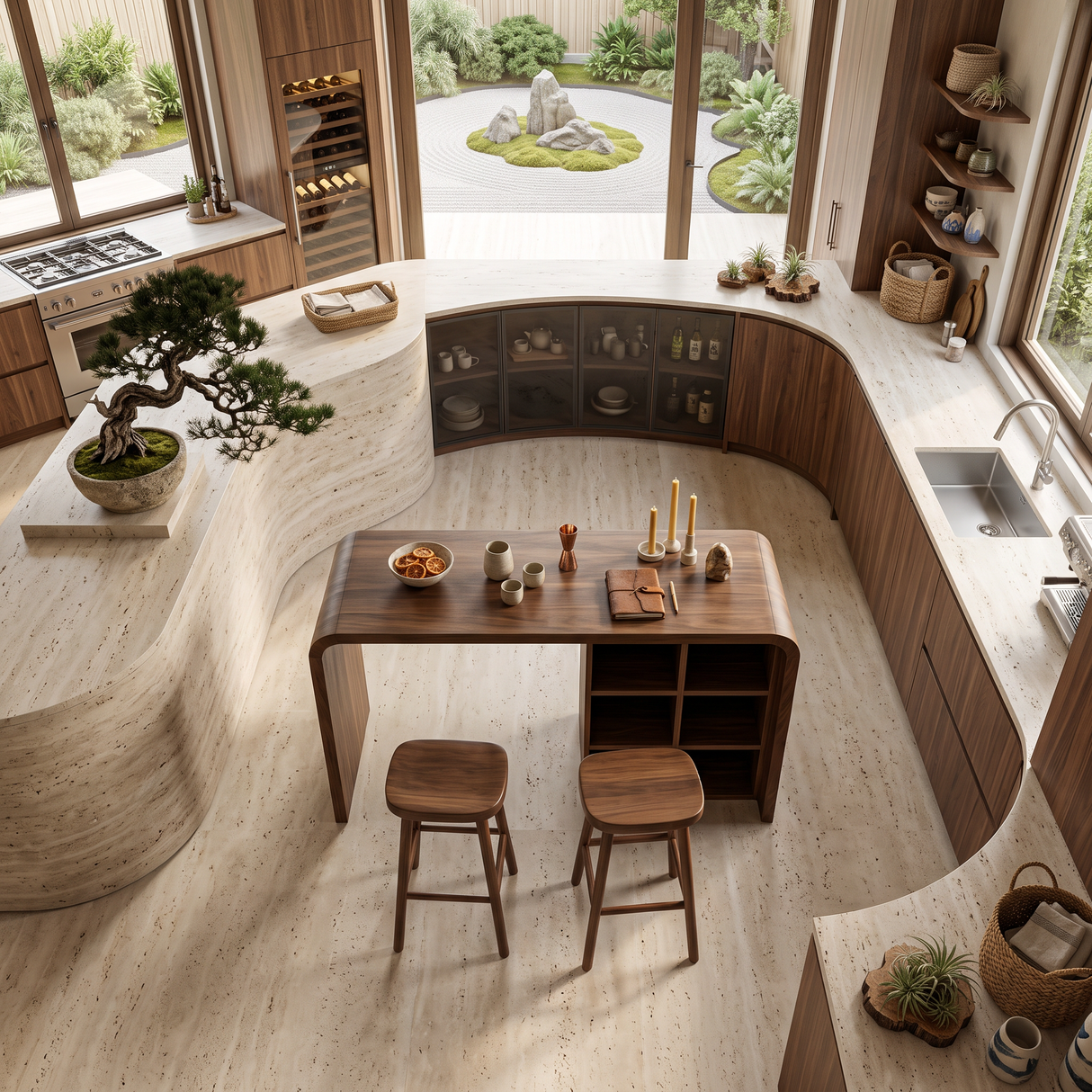 Modern Wooden Bar Table With Storage For Kitchen Or Home Mini Bar