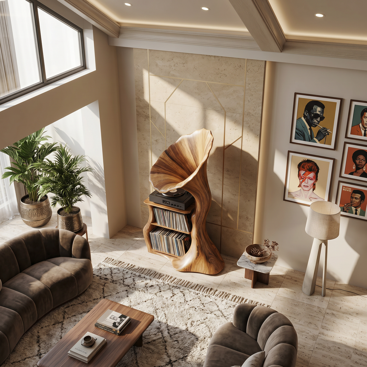 Handcrafted Record Player Stand For Livingroom Decor