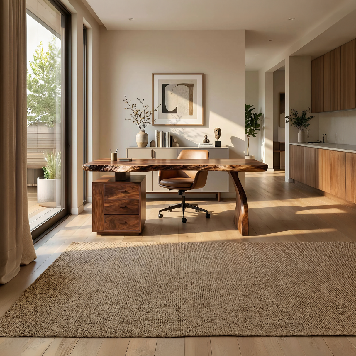 Contemporary Desk With Storage For Curated Home Office