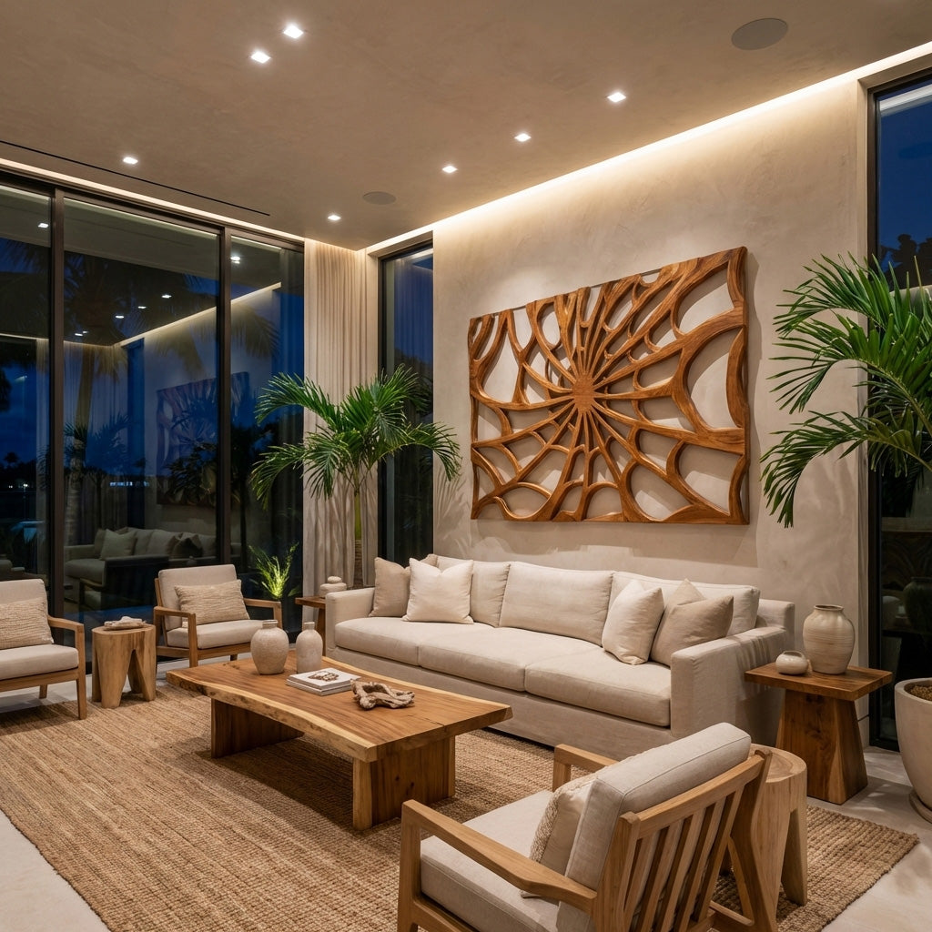 Luxury Radial Wood Wall Art For Living Room