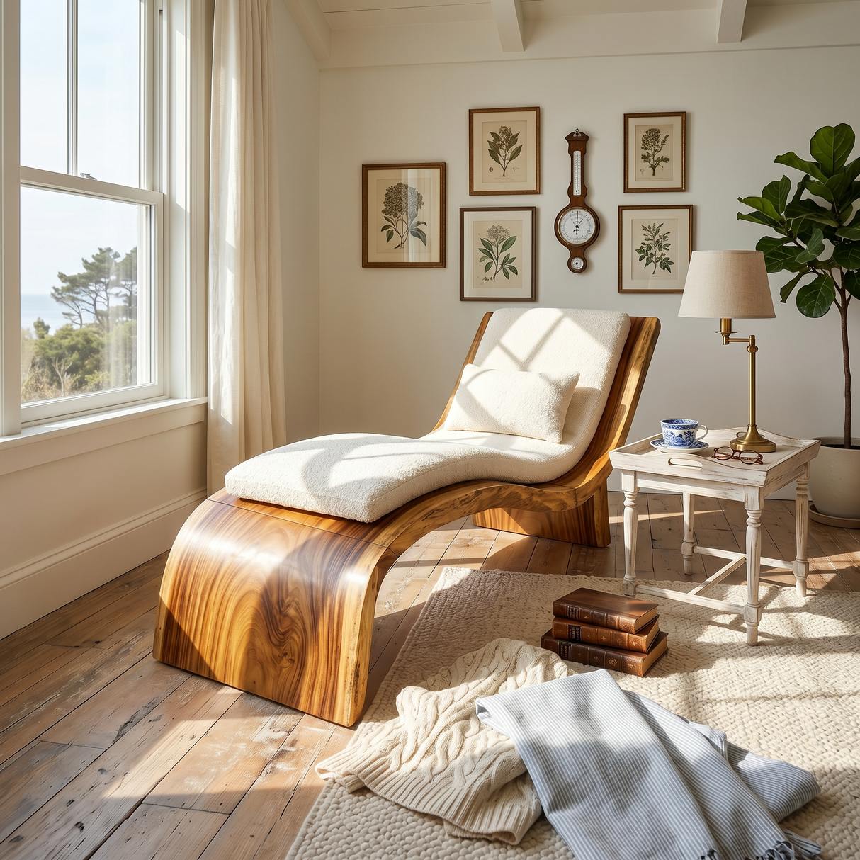 Contemporary Wooden Daybed Indoor Outdoor Luxury Home Furniture