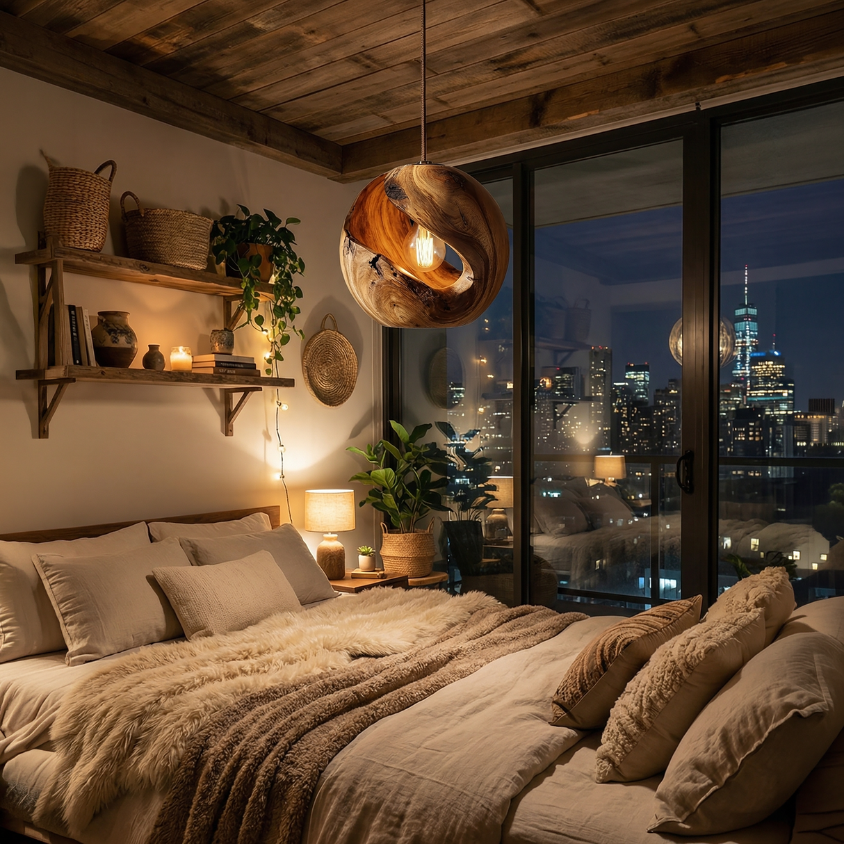 Japandi Accent Lamp Bedroom Nightstand Minimal Living Room Studio