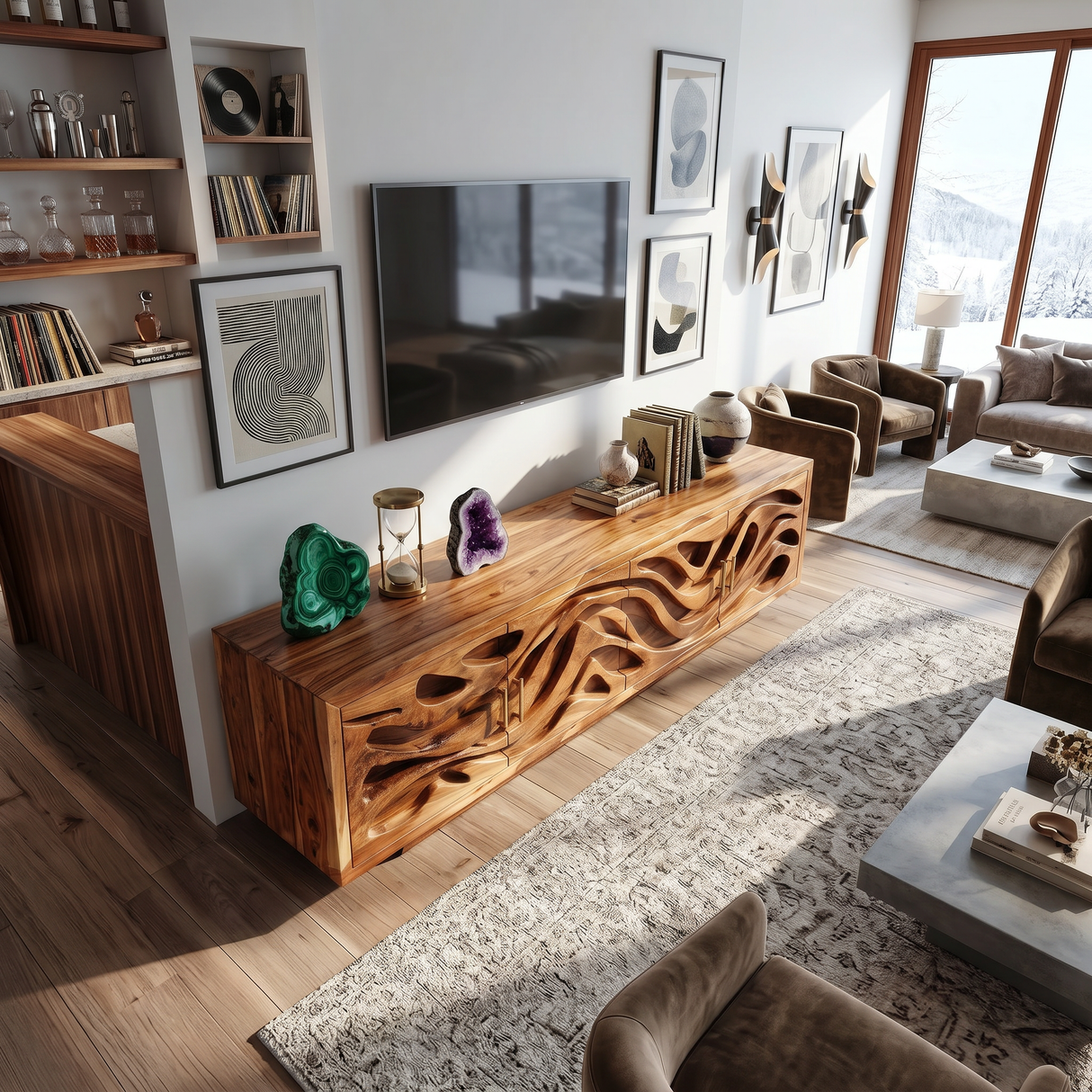 Mediterranean Coastal TV Stand For Santorini Style Bedroom