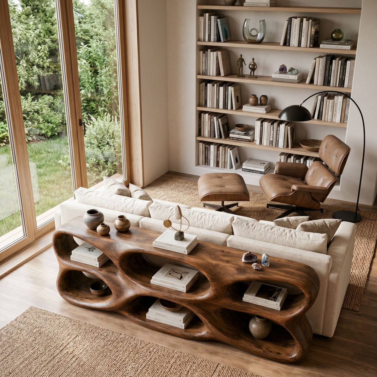 Organic Sculptural Console Table For Designer Entryway