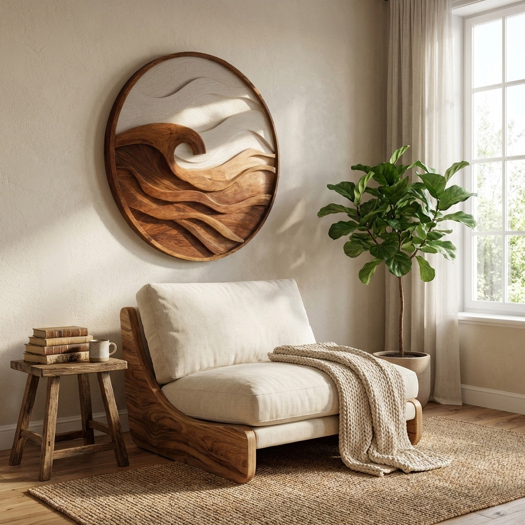 Handcrafted Round Wave Wall Art For Wall Decor