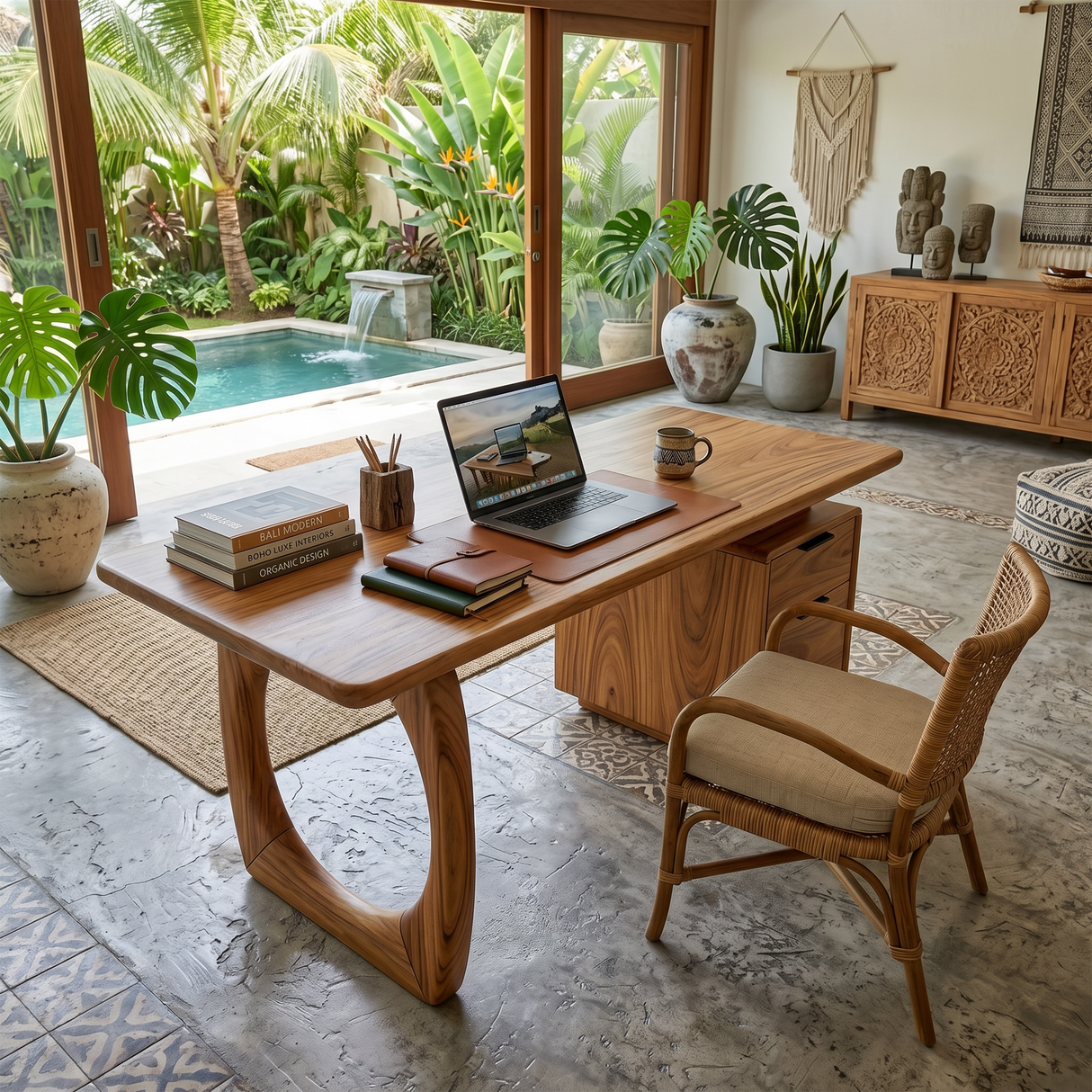 High Rise Workstation Desk With Curved Base For Penthouse Office
