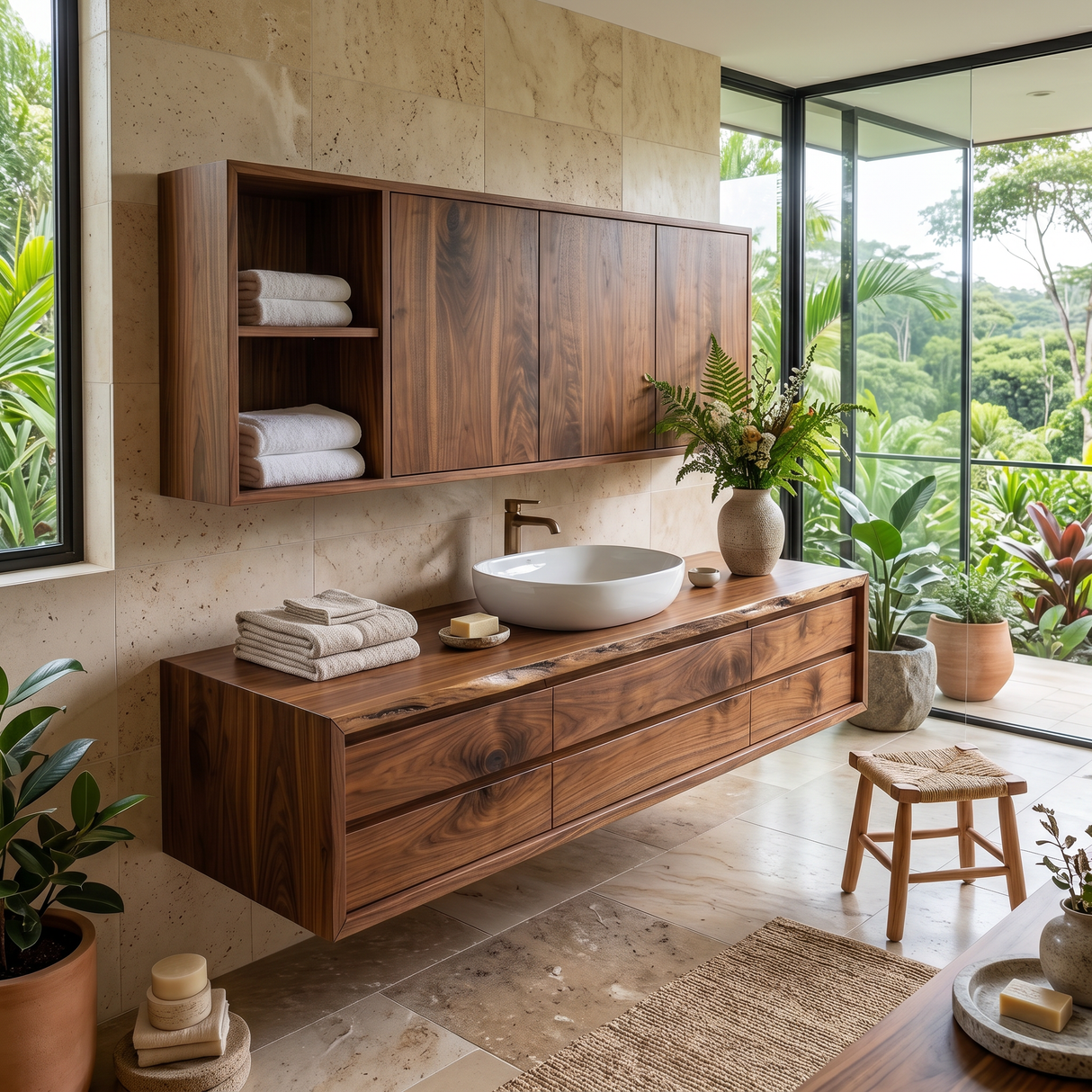 Floating Wooden Vanity Cabinet With Storage Master Bathroom