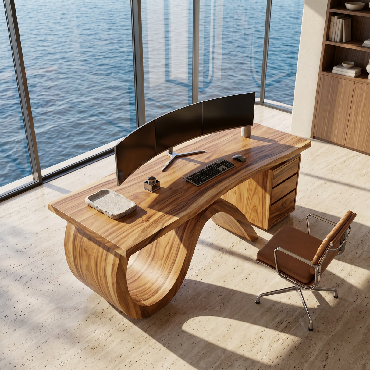 Organic Live Edge Executive Desk City Office