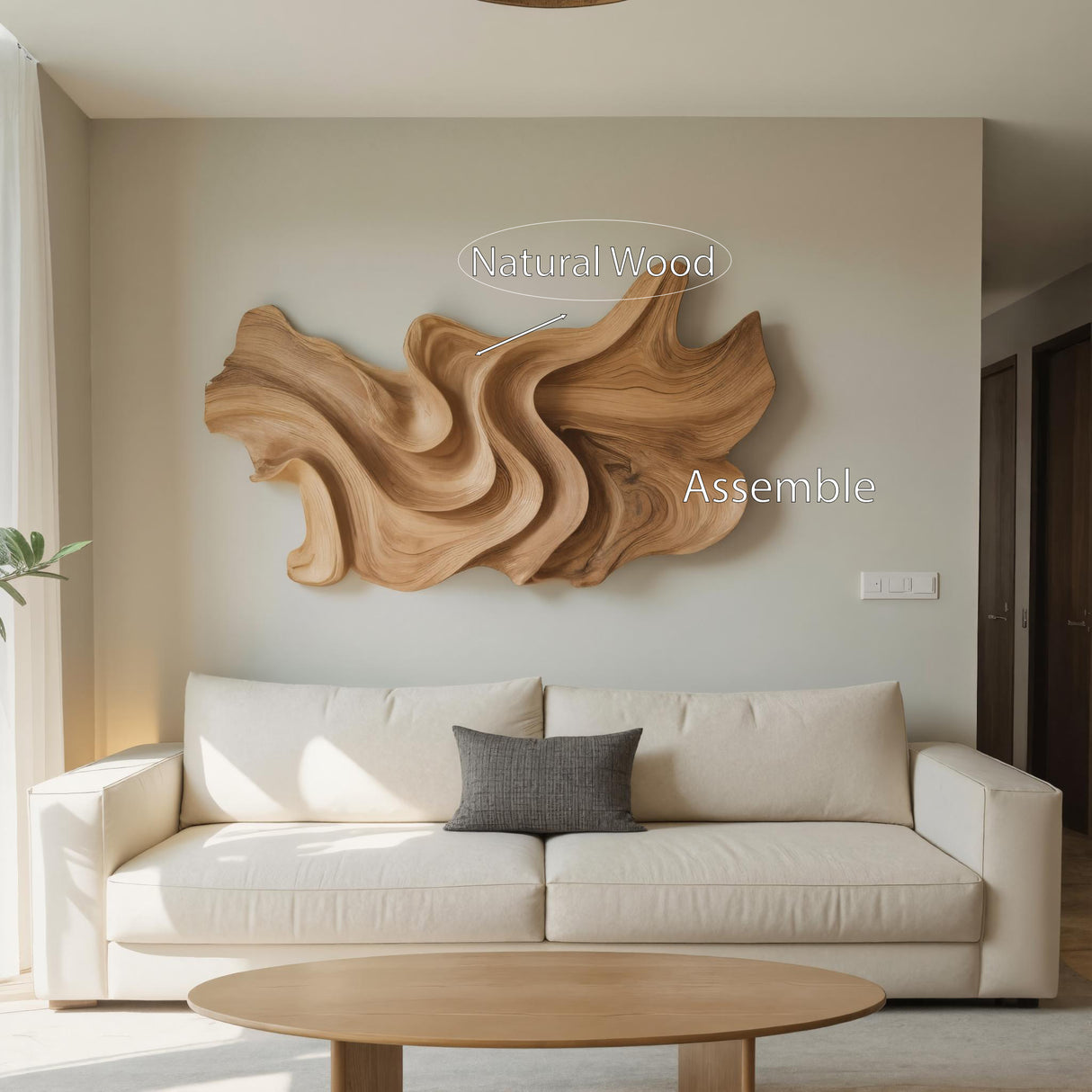 Modern Sculptural Wall Art With Abstract Design For Bedroom