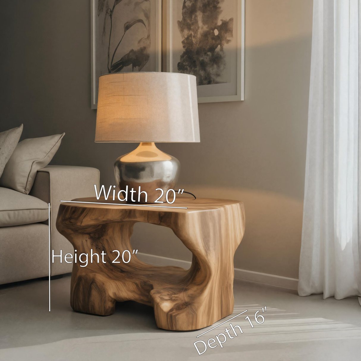 Organic Modern Side Table For Living Room Or Bedroom