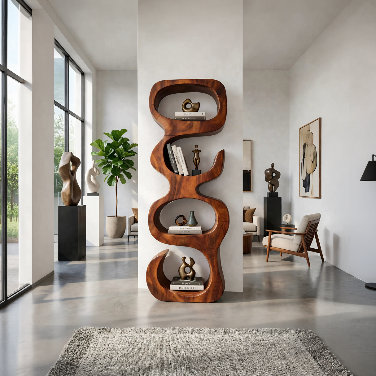 Farmhouse Decorative Bookcase Display Organizer For Living Room