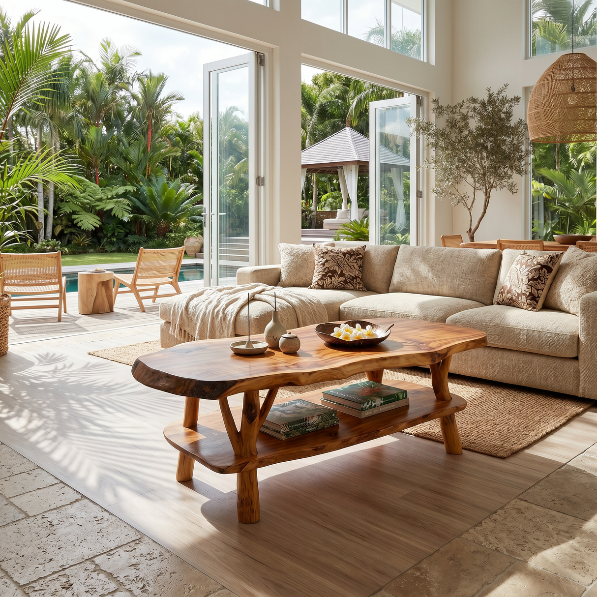 Natural Wood Coffee Table For Studio Lounge