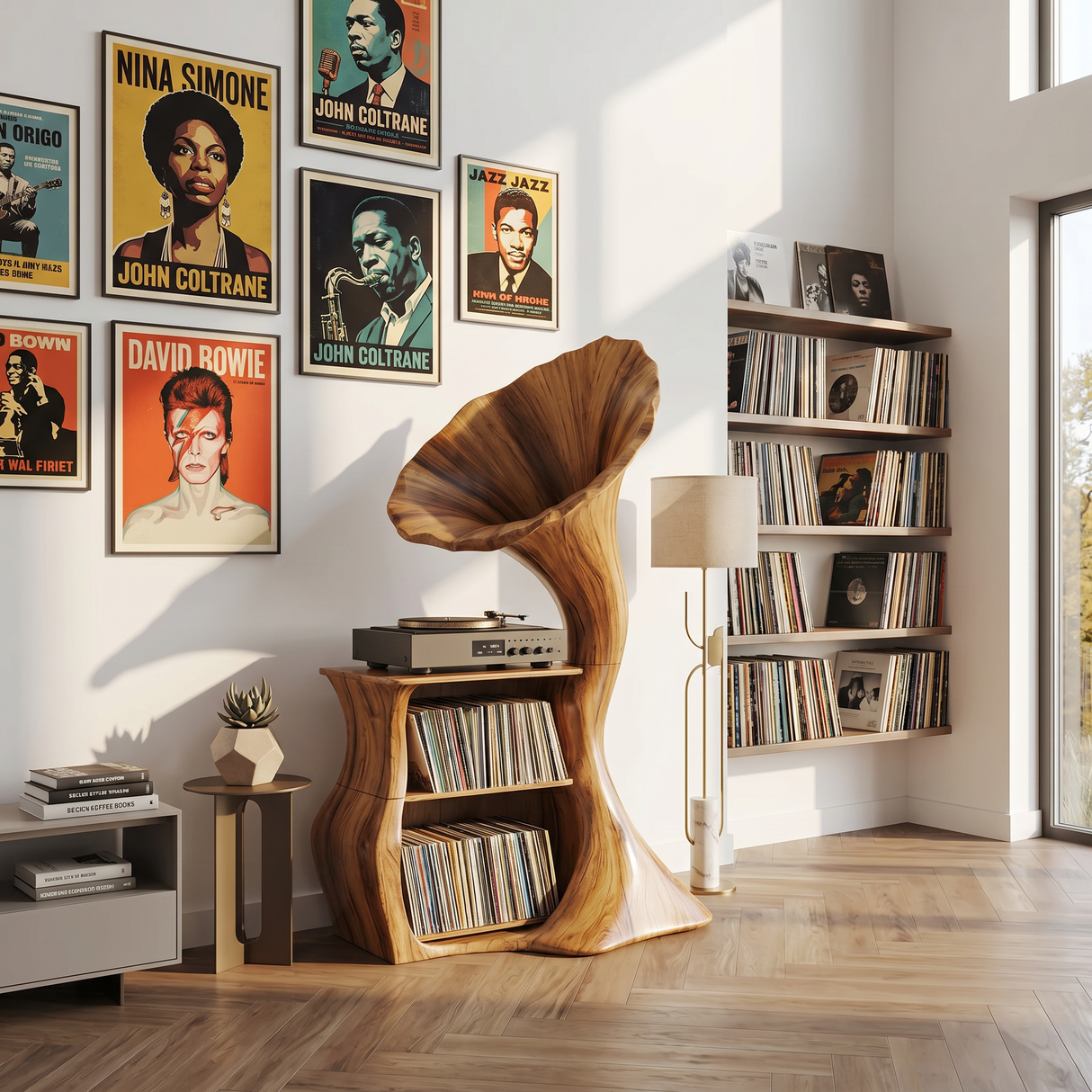 Handcrafted Record Player Stand For Livingroom Decor