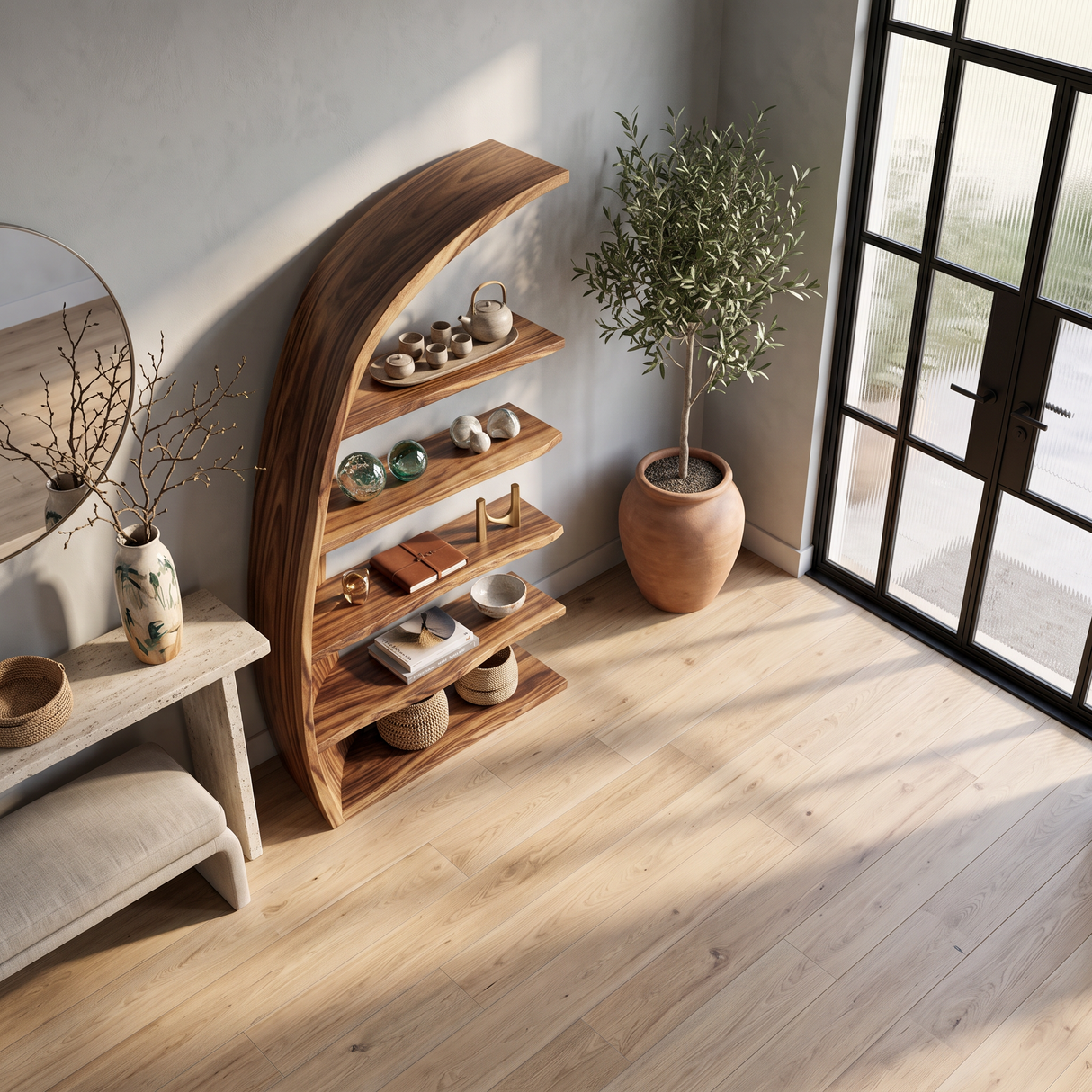 Organic Tree Open Bookshelf For Luxury Living Room