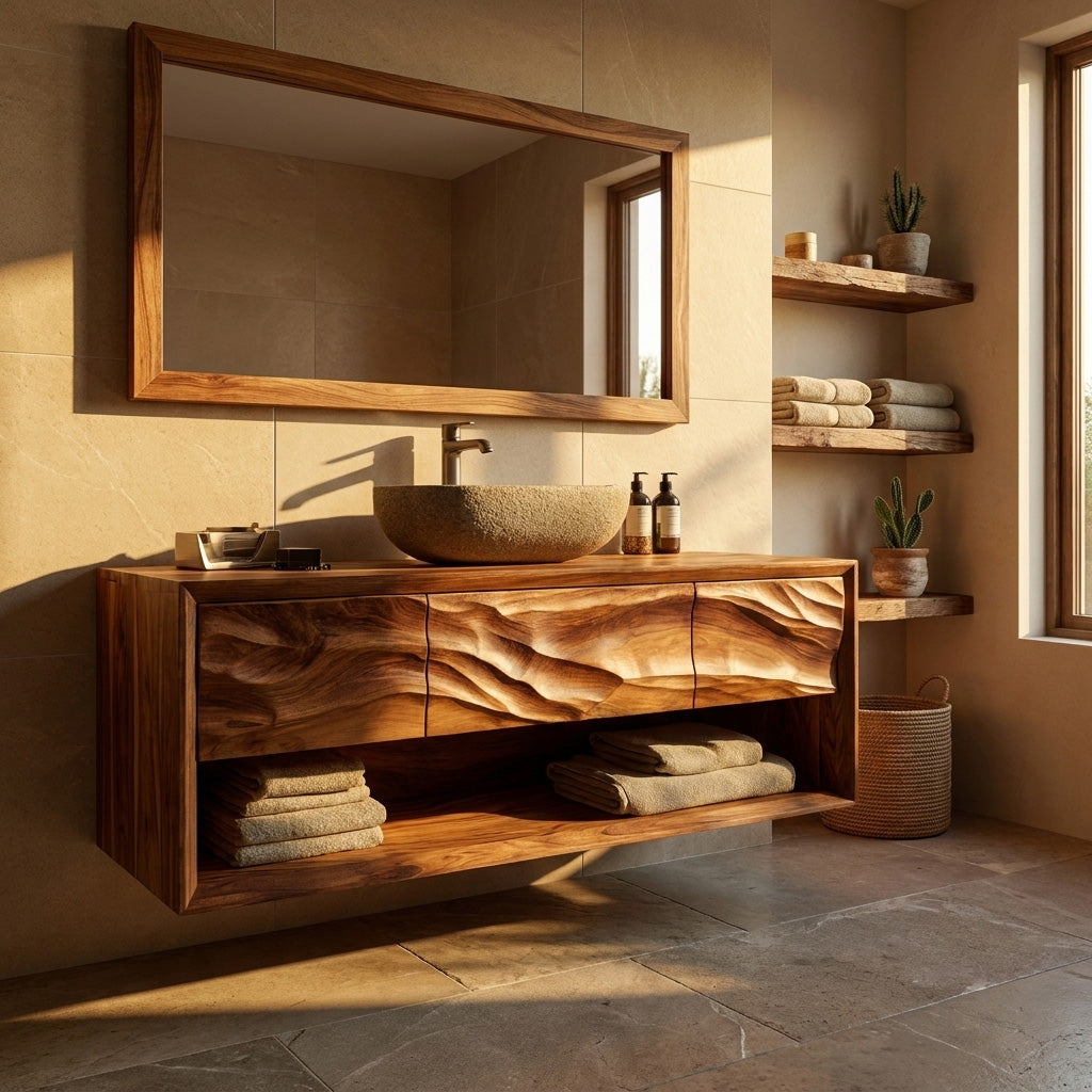 Modern Wooden Bathroom Vanity For Bathroom Storage
