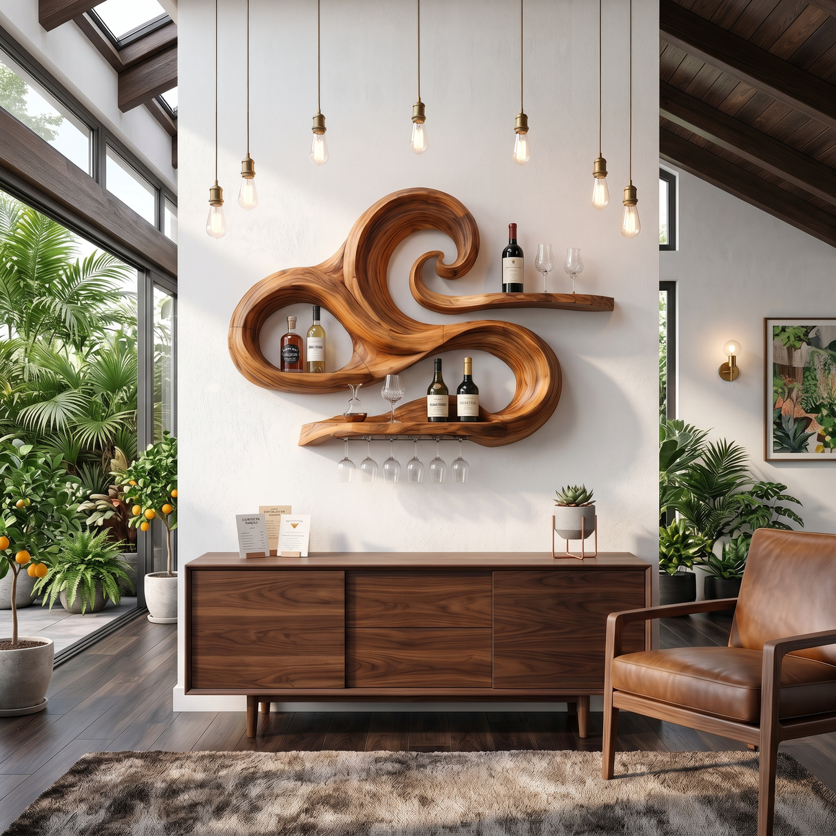 Minimalist Wine Holder For Kitchen Wall