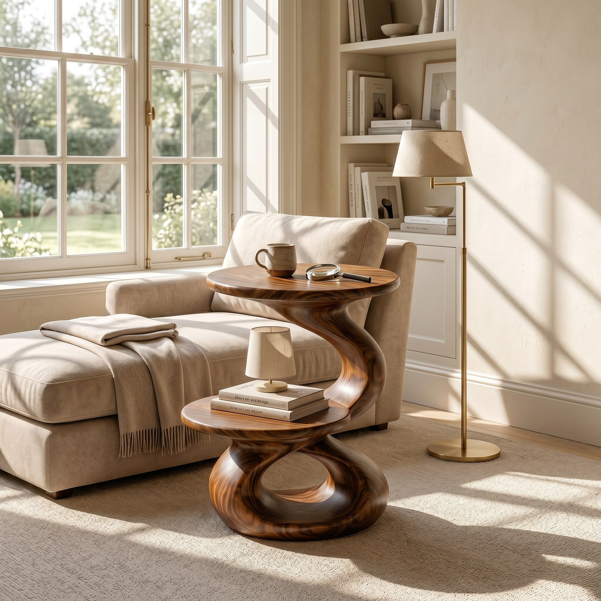 Minimalist Open Shelf Side Table Coastal Villa