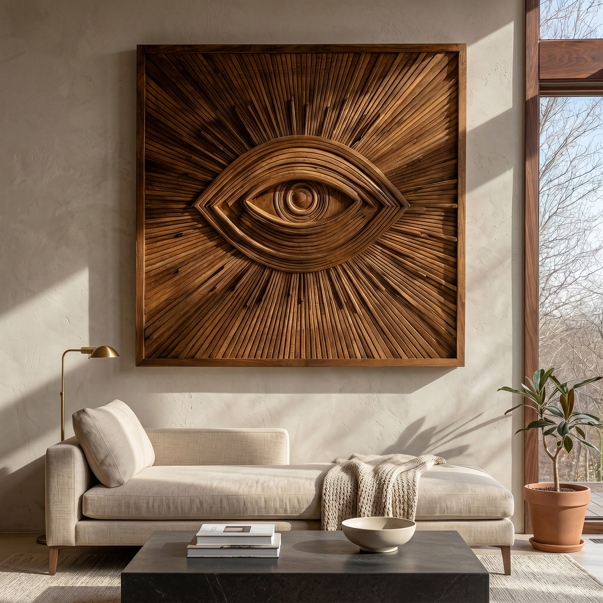 Modern Wooden Eye Wall Art For Living Room Decor
