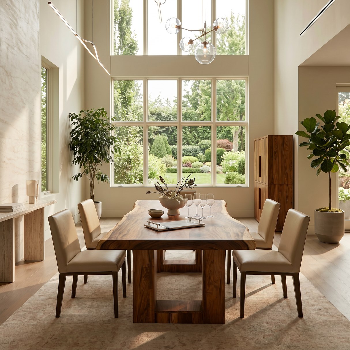 Minimalist Dining Table For Poolside Dining Area