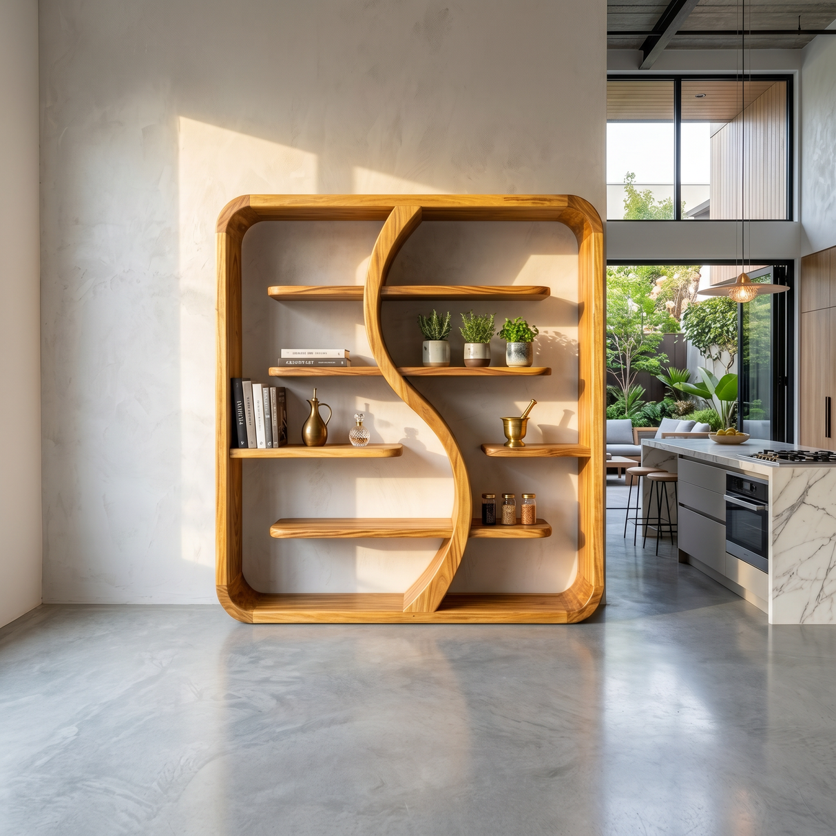 Organic Solid Wood Bookcase For Nature Inspired Homes