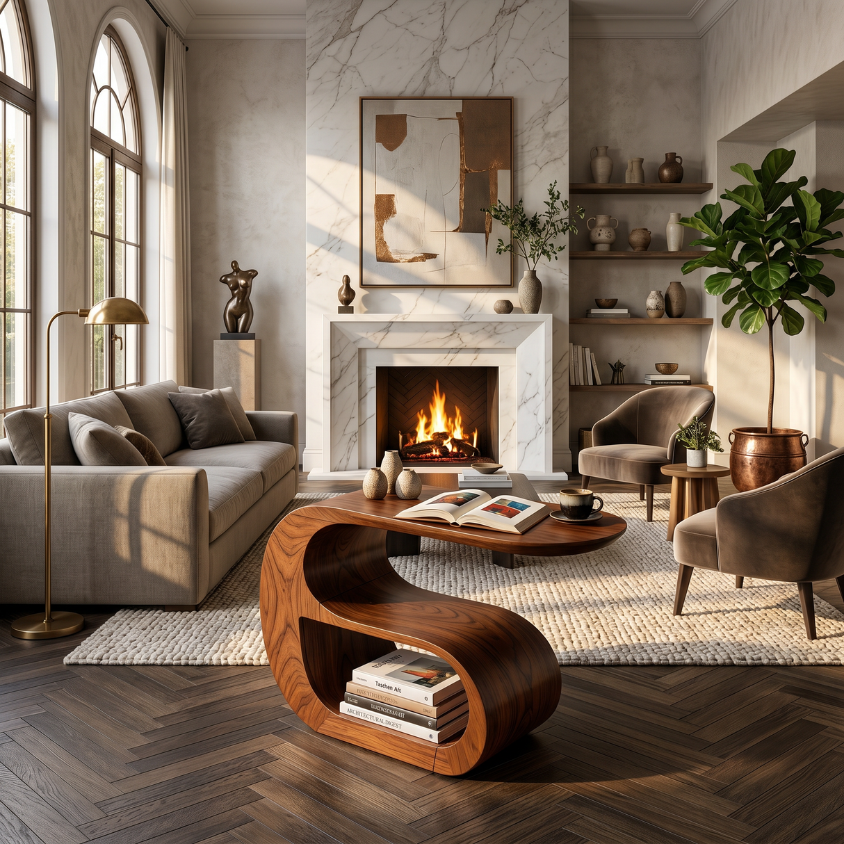 Scandinavian Organic End Table For Modern Living Space
