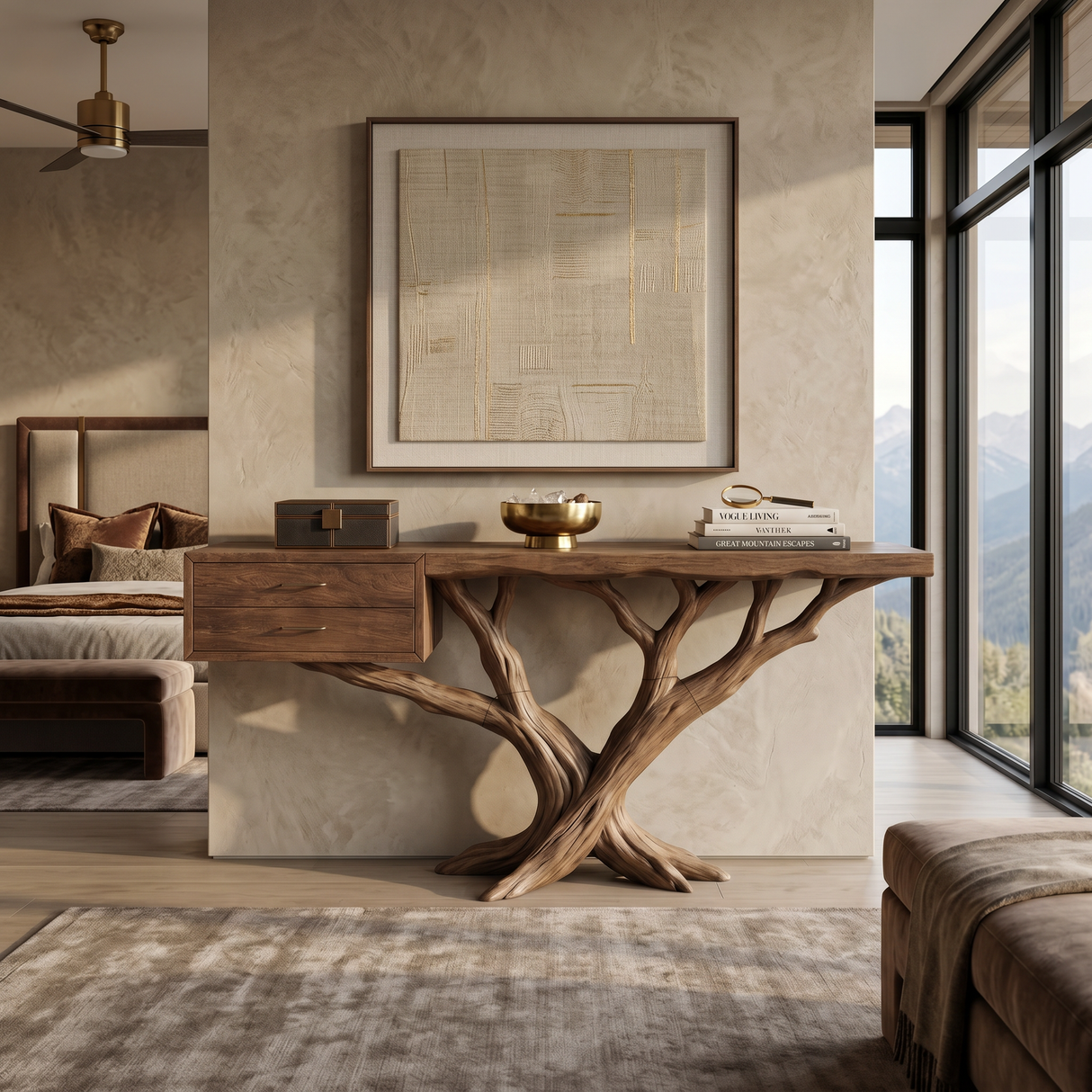 Modern Tree Root Console Table Luxury Entryway