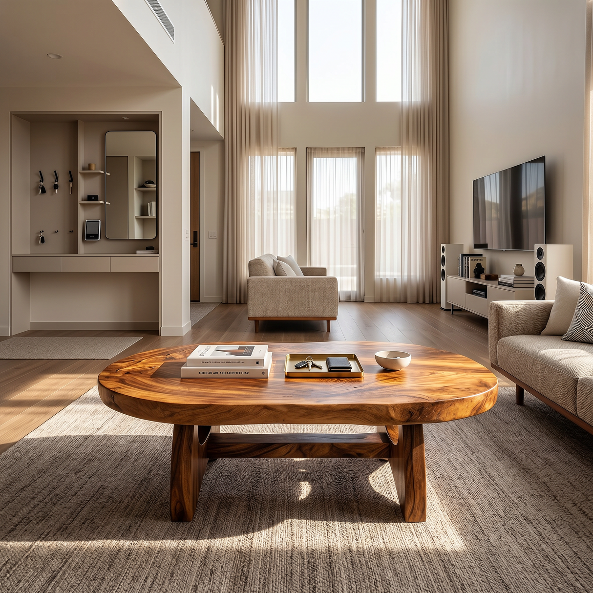 Organic Oval Coffee Table For Loft Living