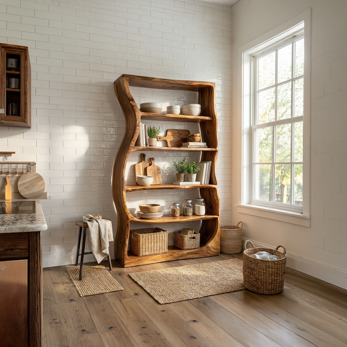 Minimalist Modern Unique Bookshelf Entryway Storage