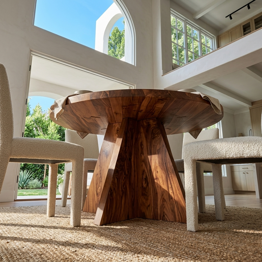 Contemporary Round Sculptural Dining Table For Dining Room Furniture