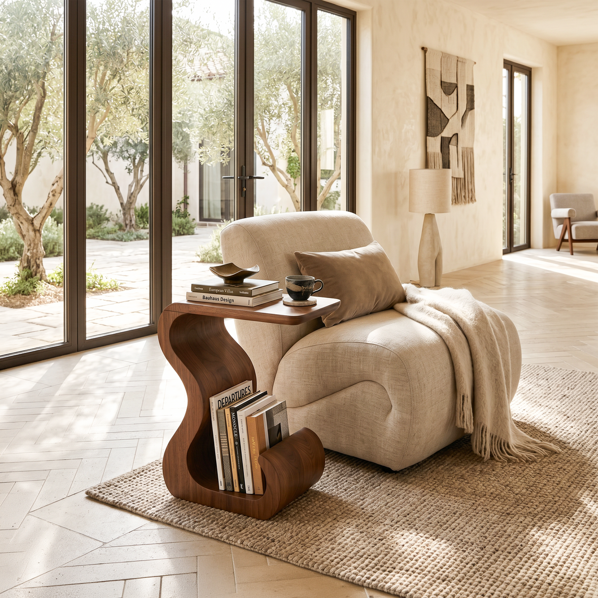 Minimalist Open Base Side Table For Bedroom Corner Space