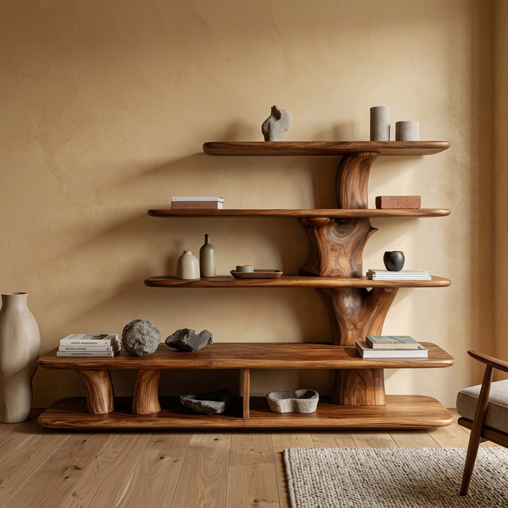 Modern Wooden Open Bookshelf For Modern Interiors