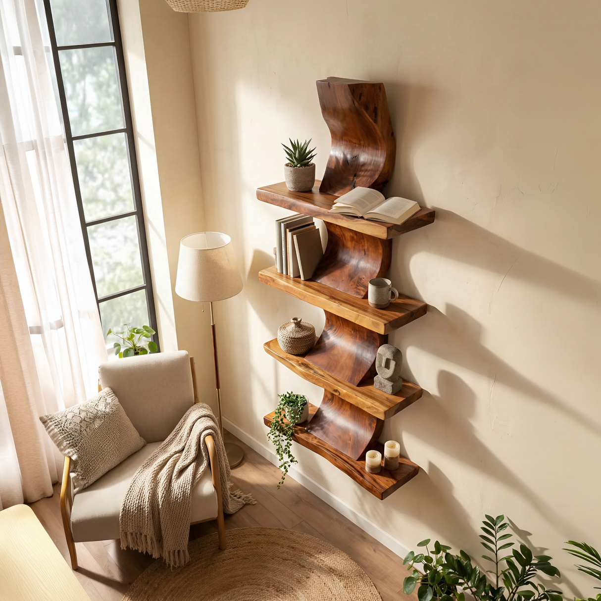 Modern Wall Shelf For Study Room Book Display