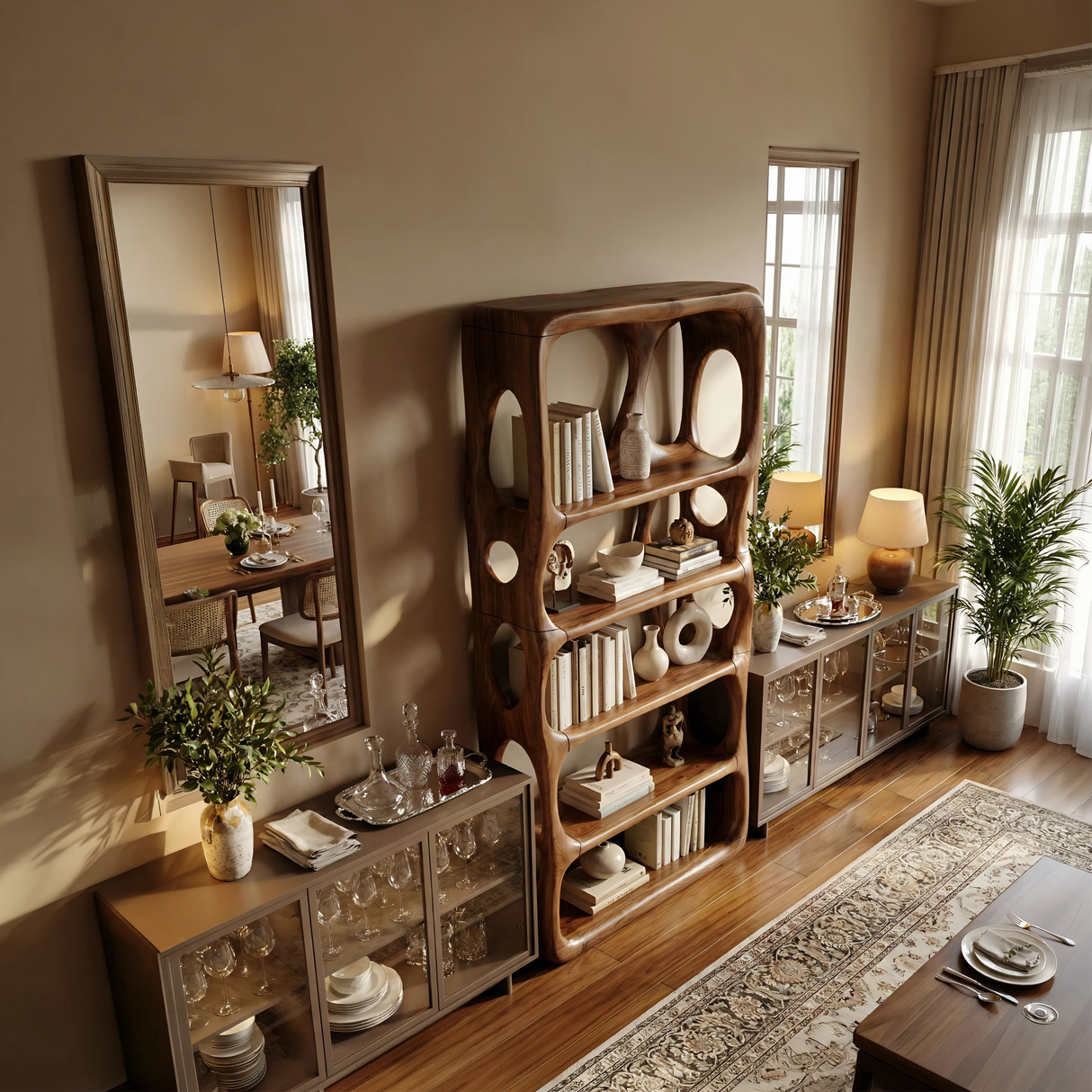 Farmhouse Handcrafted Bookcase Storage Organizer For Living Room