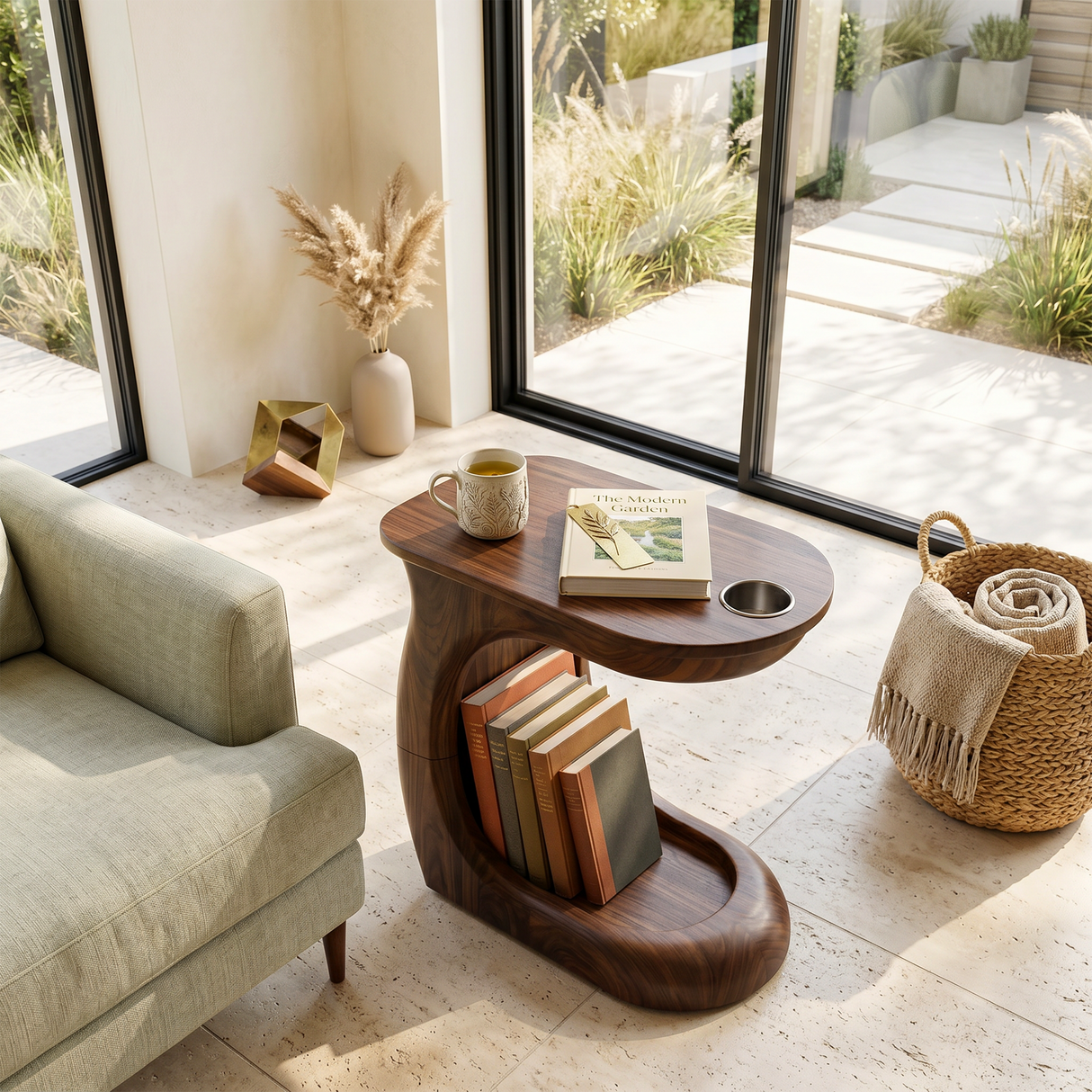 Contemporary Sculptural Side Table For Penthouse Interior Space