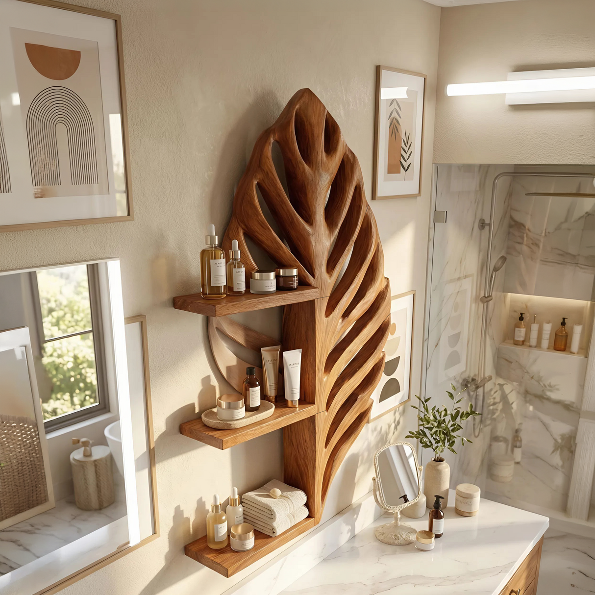 Mid Century Display Shelf For Living Room Accent