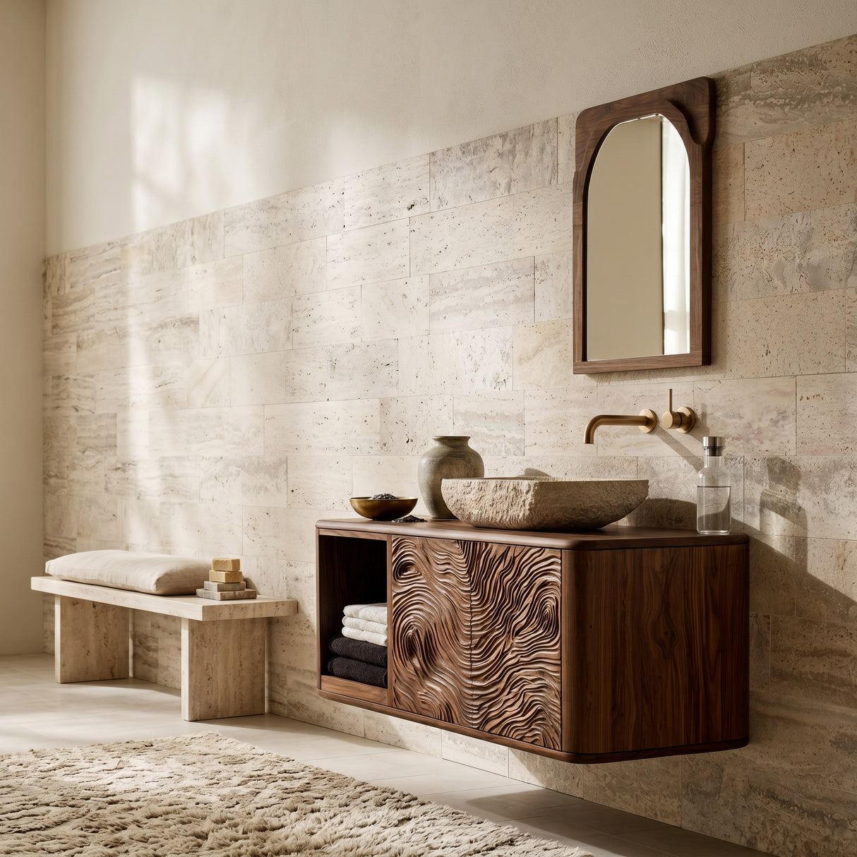 Contemporary Floating Bathroom Vanity For Spa Bathroom