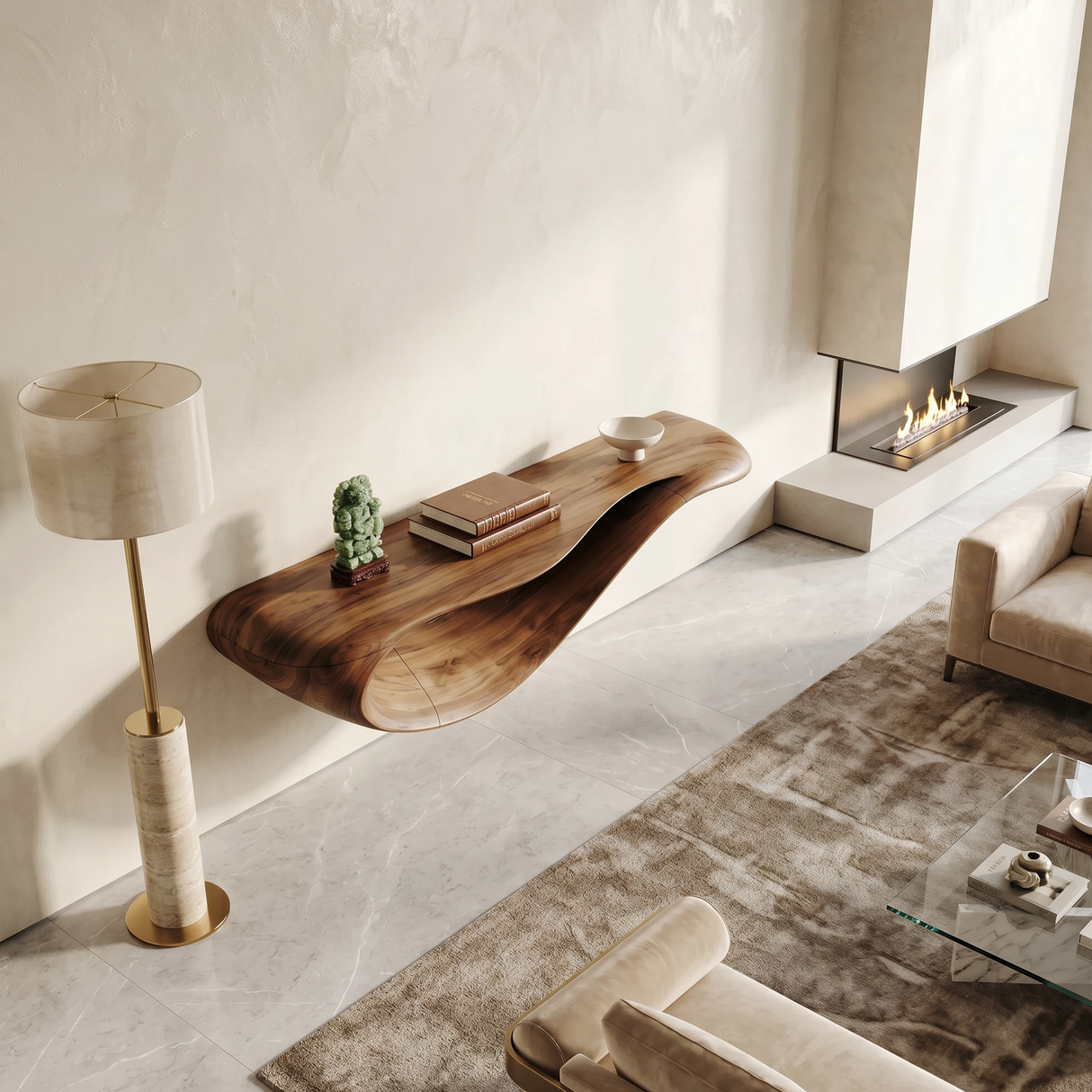 Modern Floating Console Table For Contemporary Interior Design